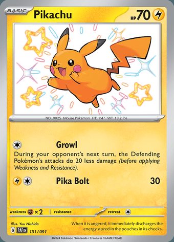 Shiny Pikachu 131/091 (Shiny Rare)
