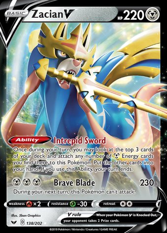 Zacian V 138/202 (Rare Holo V)