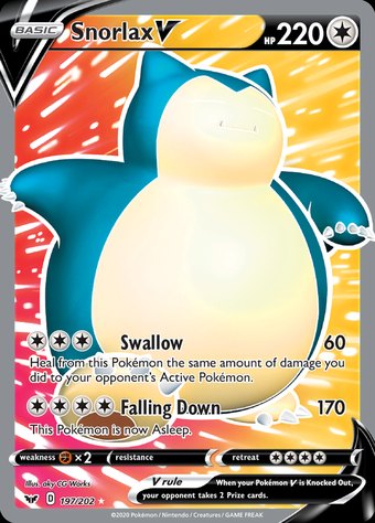 Snorlax V 197/202 (Rare Ultra)
