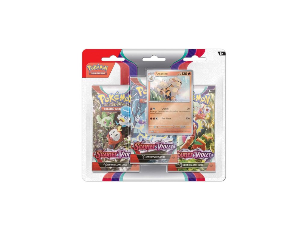 Pokemon Scarlet Violet 3 Pack Booster Blister Arcanine 01