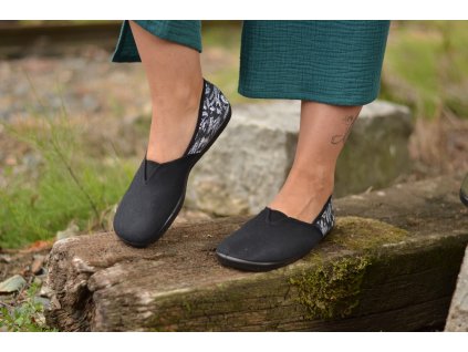 Espadrilky Černá/Herbář č. 42