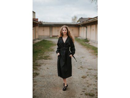 Šaty Barbora lněné černé