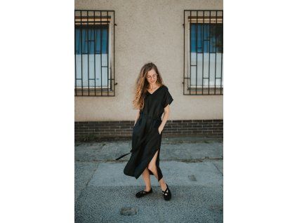 Šaty Jitka lněné černé