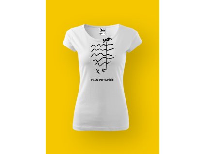 Dámské tričko s potiskem PLÁN POTÁPĚČE
