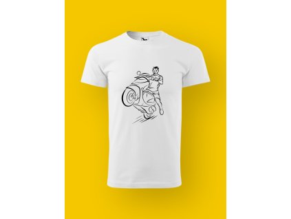 Pánské tričko s potiskem MOTORKY - SKŮTR NA ZADNÍM