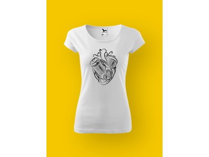 Dámské tričko s potiskem MOTORKY - SRDCE