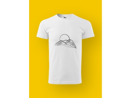 Pánské tričko s potiskem PŘÍRODA - ZÁPAD SLUNCE V HORÁCH