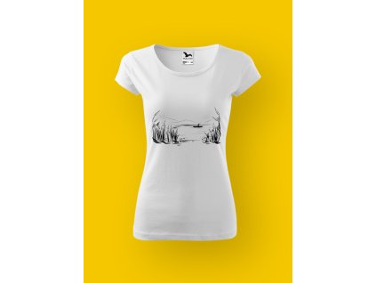 Dámské tričko s potiskem RYBÁŘI - NA LODIČCE