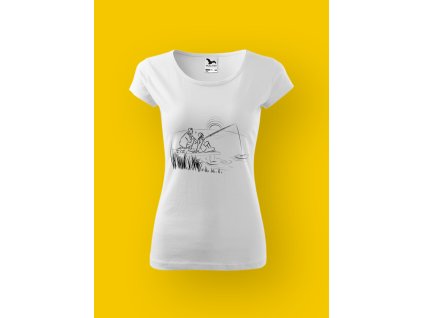 Dámské tričko s potiskem RYBÁŘI - ONA A ON