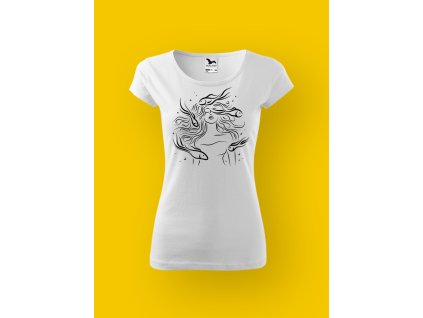 Dámské tričko s potiskem RYBÁŘI - VODNÍ VÍLA