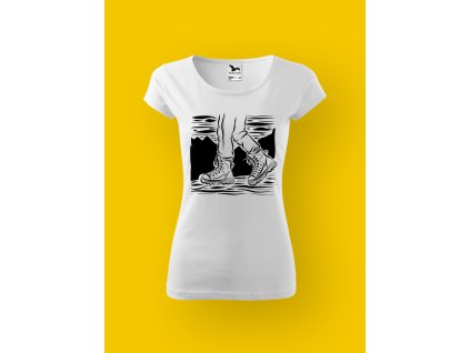 Dámské tričko s potiskem TURISTIKA - BOTY