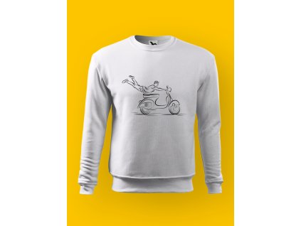 Pánská mikina s potiskem MOTORKY – SKÚTR V LETU