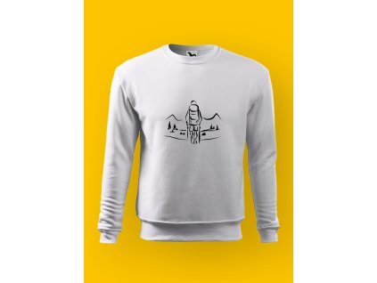 Pánská mikina s potiskem TURISTIKA – NEMÁM CÍL, JEN NOHY A BATOH