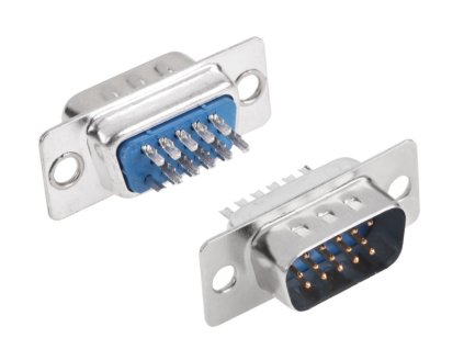 Konektor D-Sub, 15PIN, kolik na kábel, VGA, SVGA, XGA