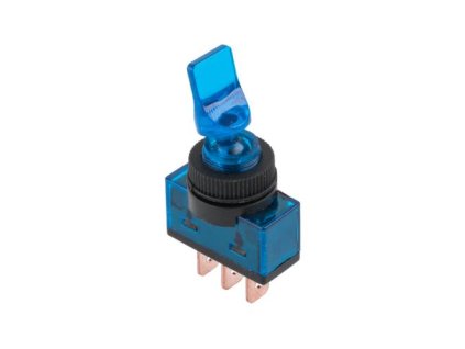 Prepínač páčkový ASW-14D 3pin modrý
