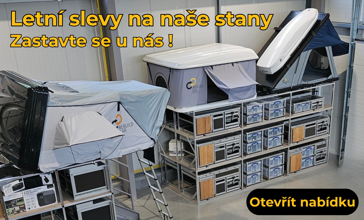 Letní slevy na střešní stany na auto - doplňte vestavbu do auta s postelí v autě