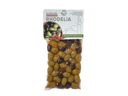 Nakládané olivy mix - chilli 250g