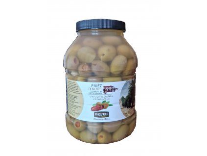 Zelené olivy plněné sušenými rajčaty 2,25 kg PET