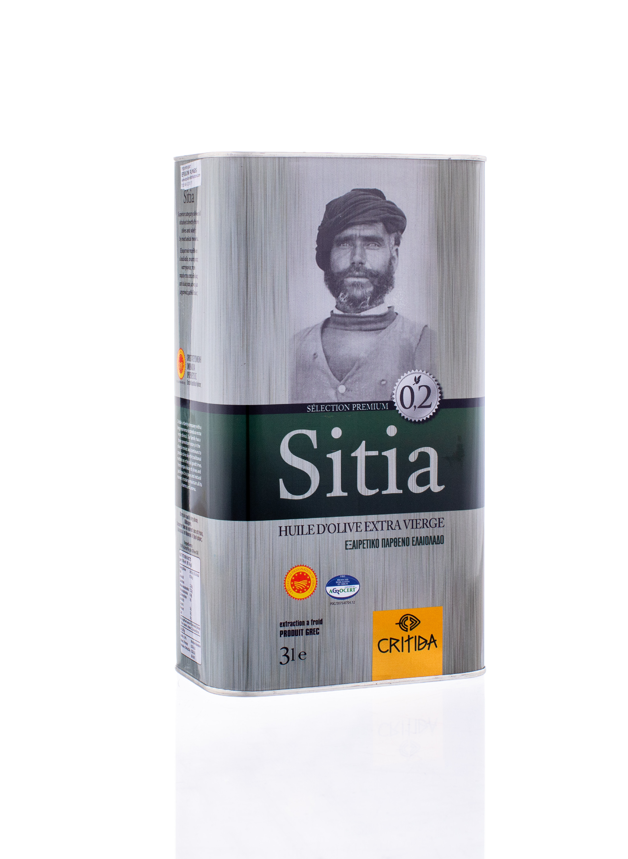 CRITIDA PŘEDPRODEJ Prémiový extra panenský olivový olej SITIA PDO 0,2 3 l plech