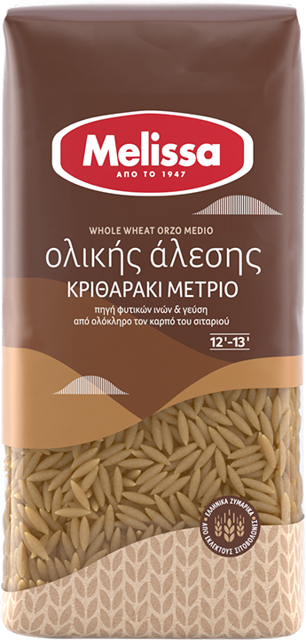 Řecká celozrnná těstovinová rýže 500 g Melissa