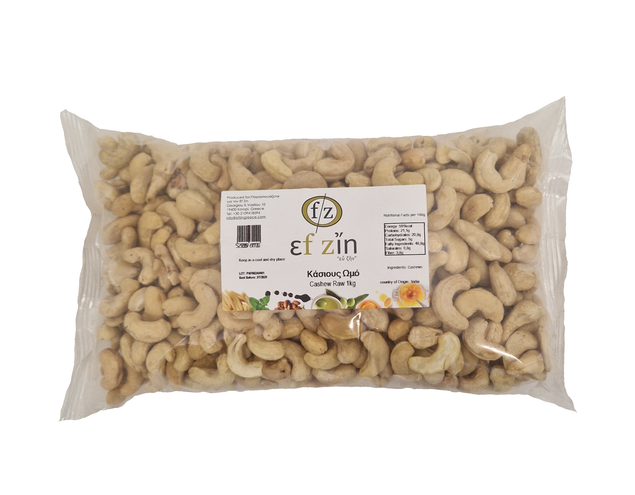 RAW kešu ořechy 240W 1 kg EfZin