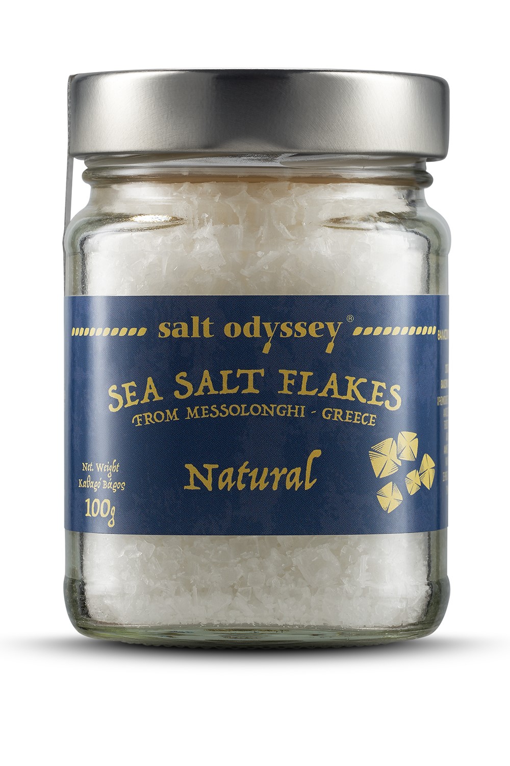 Mořská sůl bílá vločky 100 g sklo Salt Odyssey