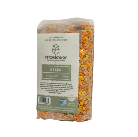 GEUSI VOUNOU Mix řecké čočky a půleného žlutého hrachu 500 g