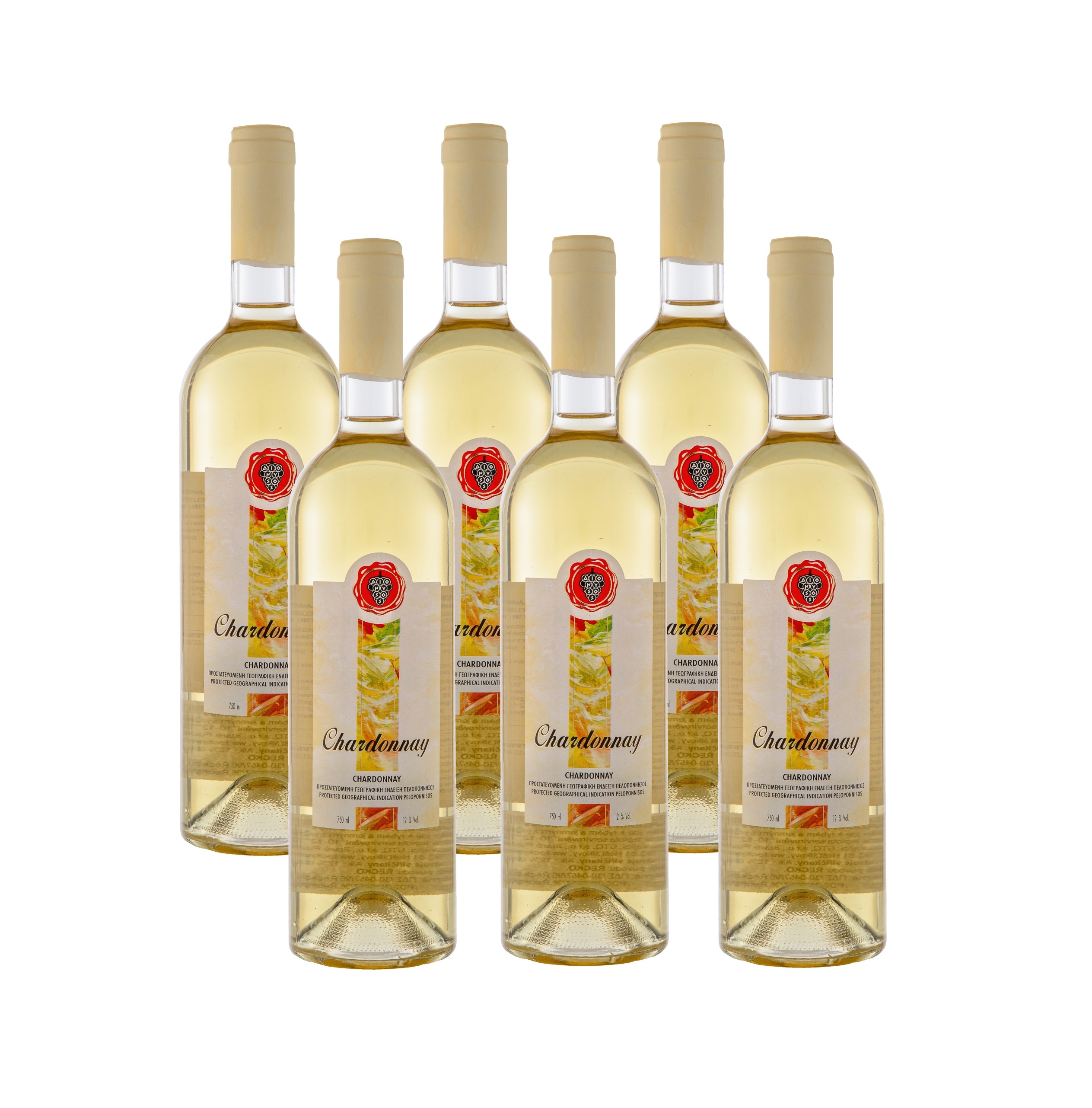 DIONYSOS Bílé suché víno Chardonnay 6x750 ml karton STELVIN šroubovací uzávěr 2022