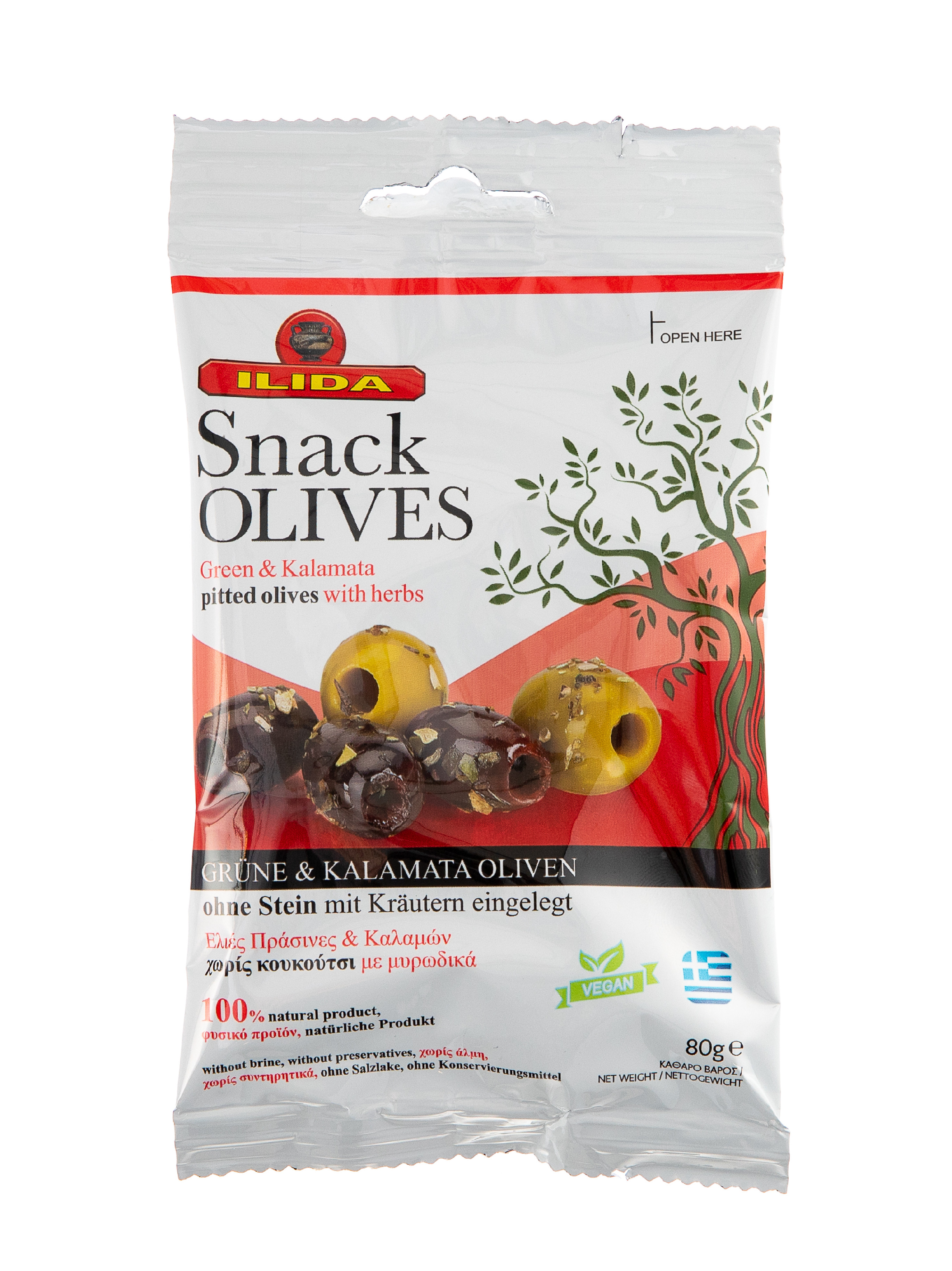 ILIDA Mix zelených a černých oliv bez pecky 80 g