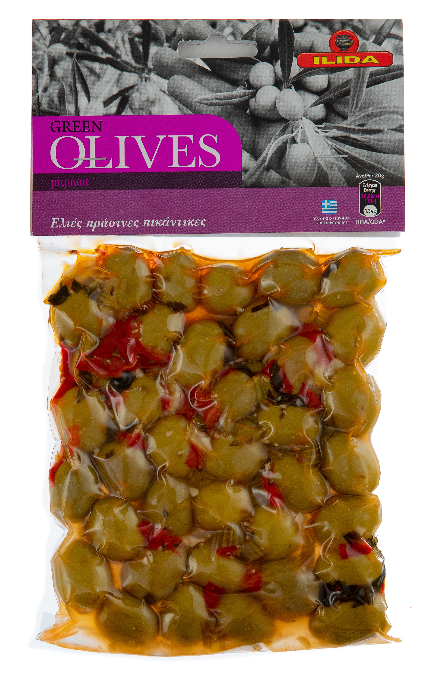ILIDA Olivy zelené pikantní s peckou 250 g
