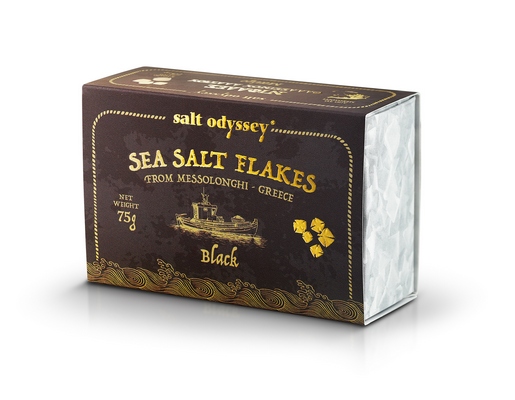 SALT ODYSSEY Vločky černé mořské soli 75 g dárková krabička
