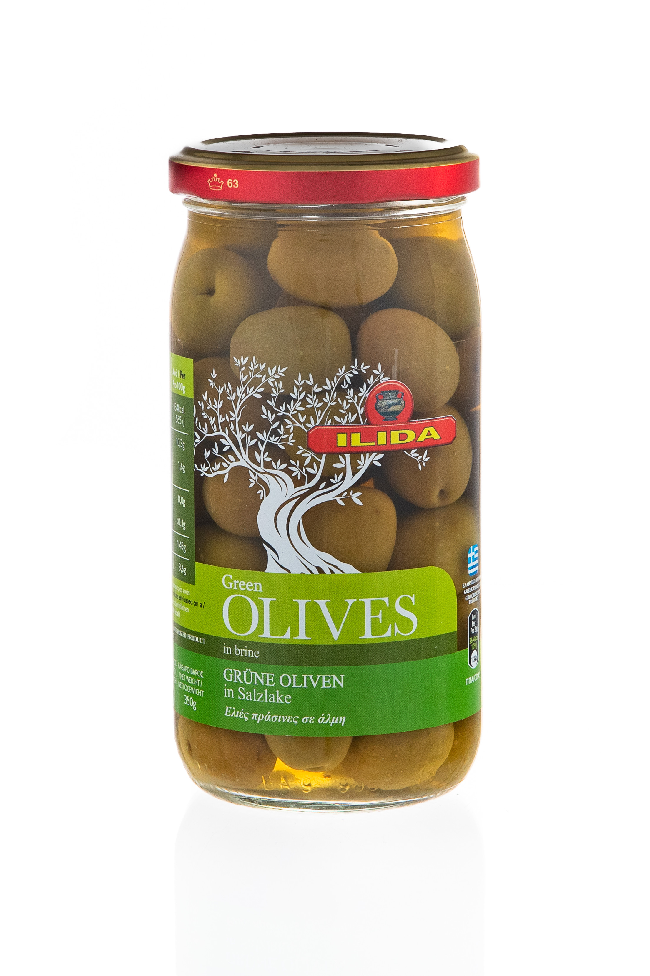 ILIDA Olivy zelené s peckou 350 g