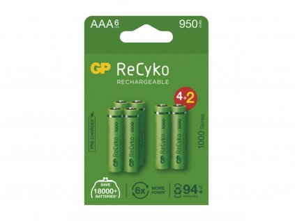 Nabíjecí baterie GP ReCyko 2500 AA (HR6) 4+2PP Recomp 01