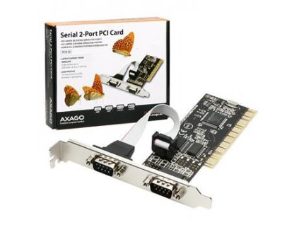 axagon pcia s2 2x seriovy port pci lowprofile recomp 2476