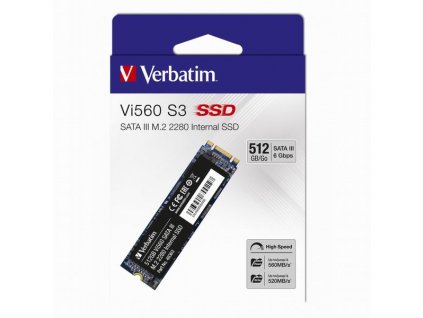 Interní disk SSD Verbatim interní M.2 SATA III, 512GB, Vi560, 49363, 560 MB/s-R, 520 MB/s-W