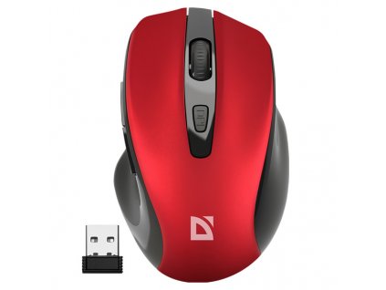 Myš bezdrátová, Defender PRIME MB-053, červená, optická, 1600DPI