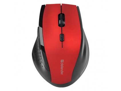 Myš bezdrátová, Defender Accura MM-365, černo-červená, optická, 1600DPI