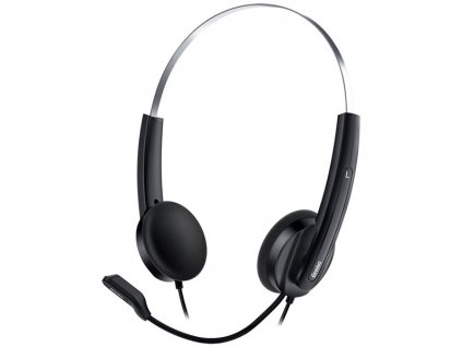 Genius HS-220U, sluchátka s mikrofonem, ovládání hlasitosti, černá, 2.0, uzavřená, USB