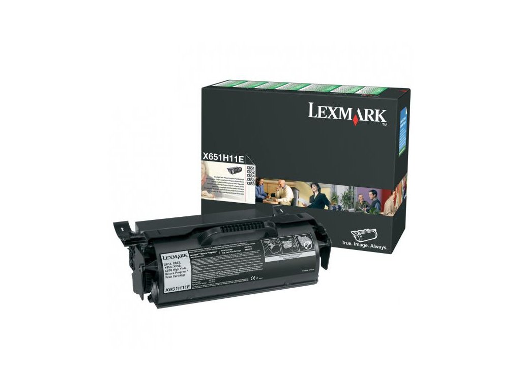 Lexmark originál toner X651H11E, black, 25000str., return