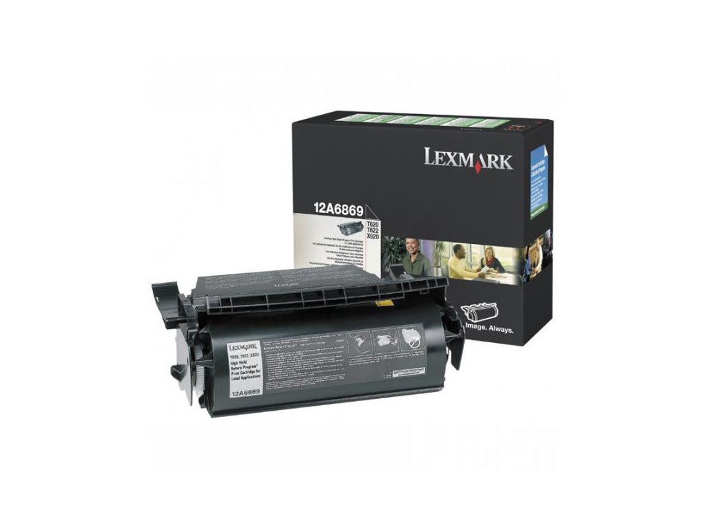 Lexmark originál toner 12A6869, black, 10000str., label application, return