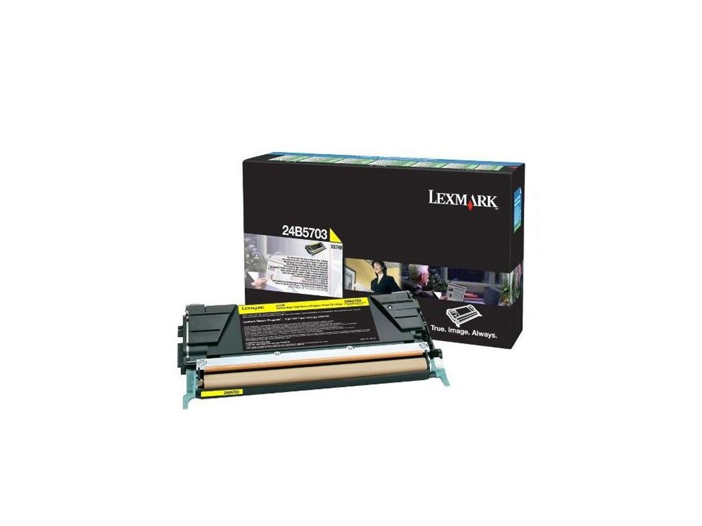 Lexmark originál toner 24B5703, yellow, 10000str., high capacity, return