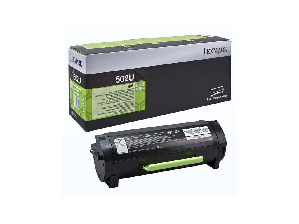 Lexmark originál toner 50F2U00, 502U, black, 20000str., ultra high capacity, return