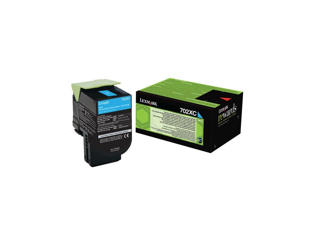 Lexmark originál toner 70C2XC0, cyan, 4000str., extra high capacity, return