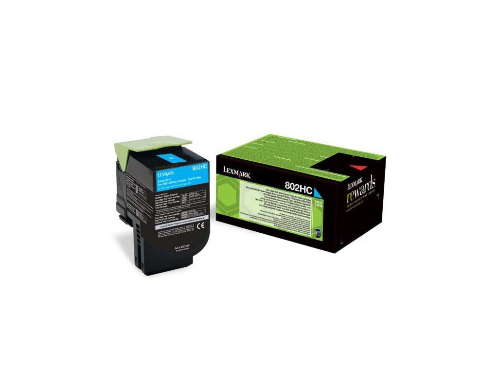 Lexmark originál toner 80C2HC0, cyan, 3000str., return