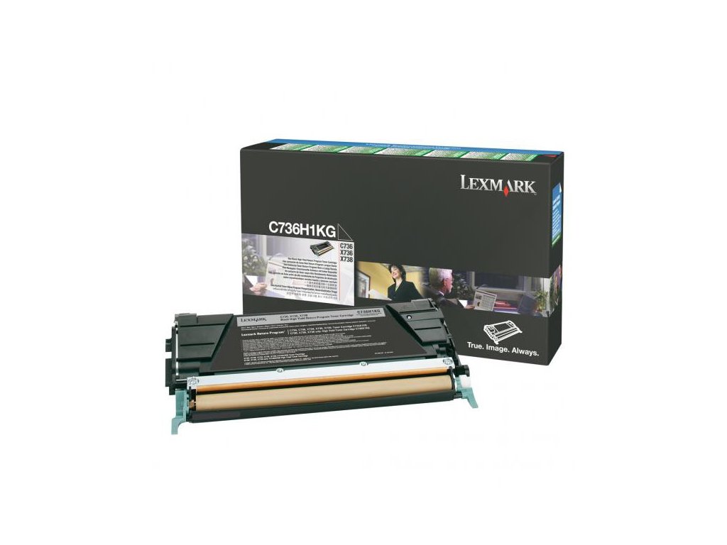 Lexmark originál toner C736H1KG, black, 12000str., high capacity, return