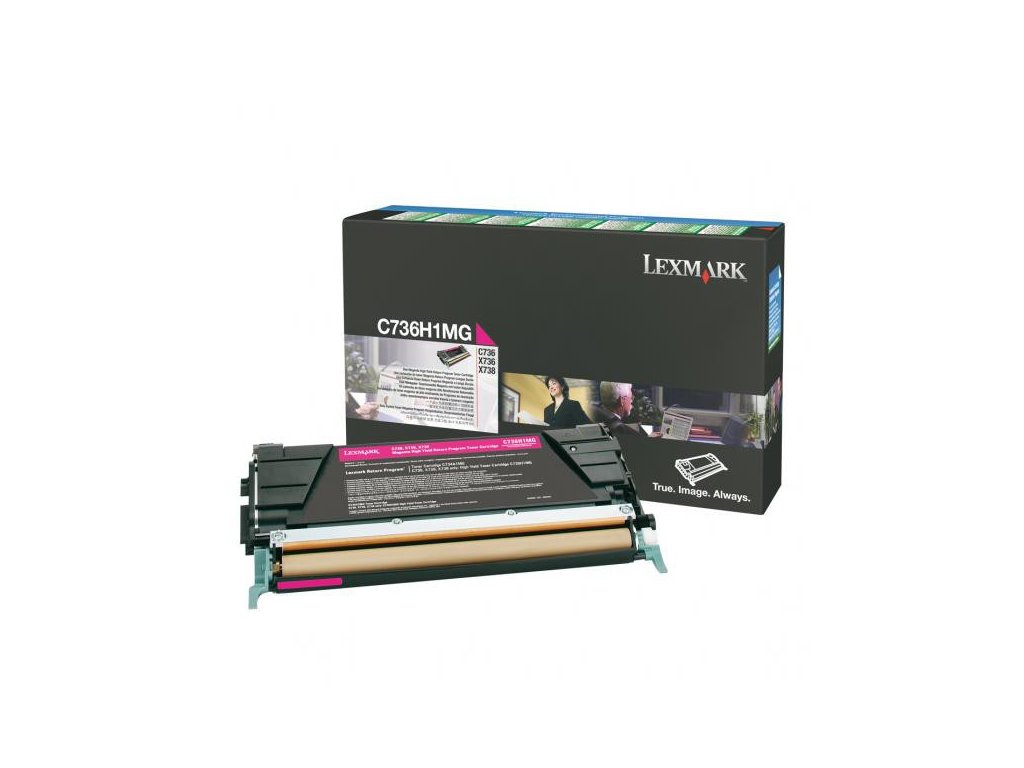 Lexmark originál toner C736H1MG, magenta, 10000str., high capacity, return