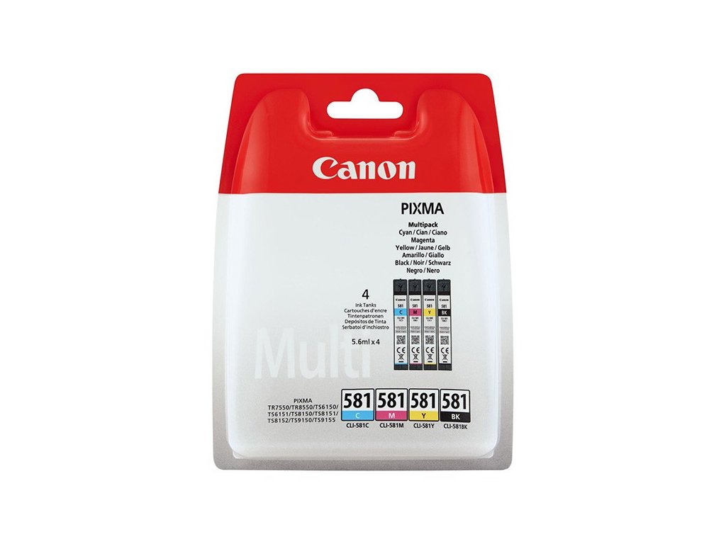Canon originál ink CLI-581 CMYK, 2103C005, CMYK, blister, 4*5,6ml, 4-pack