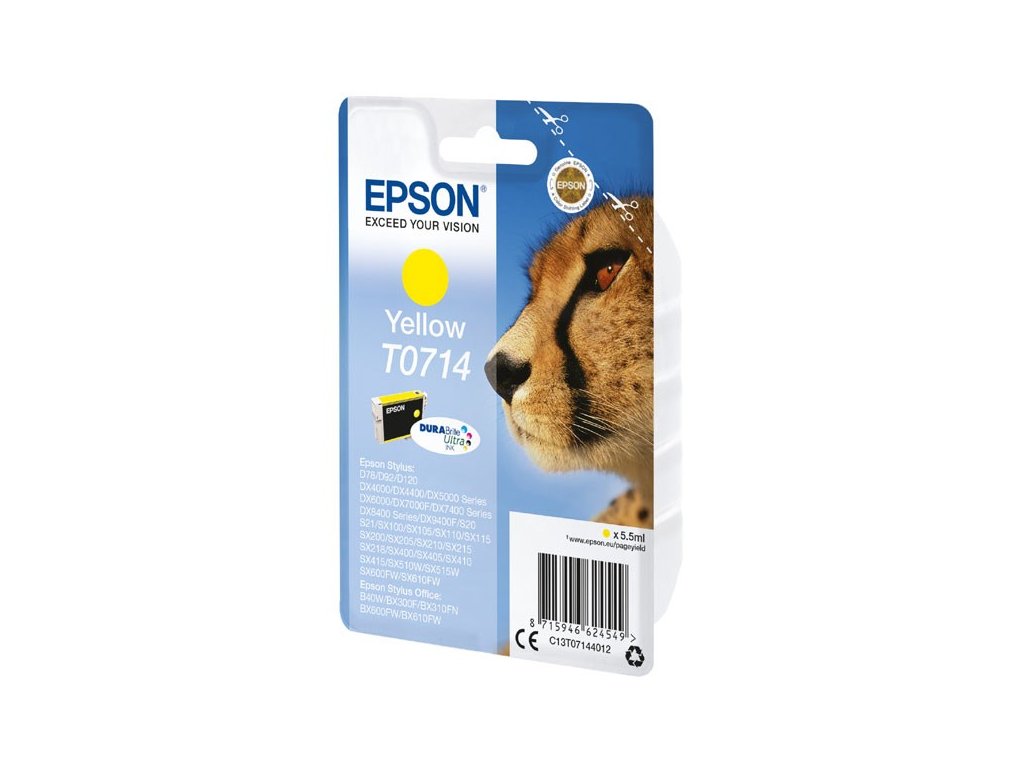Epson originál ink C13T07144022, yellow, blister s ochranou, 5,5ml, expirace 12/2025