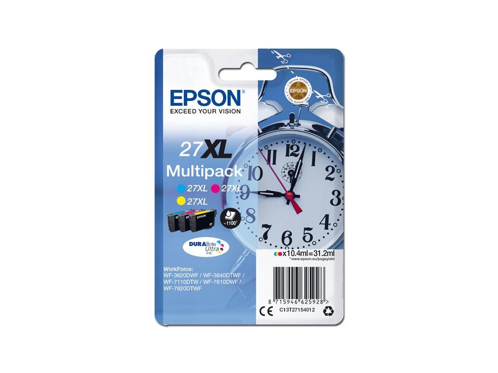 Epson originál ink C13T27154012, 27XL, color, 3x10,4ml