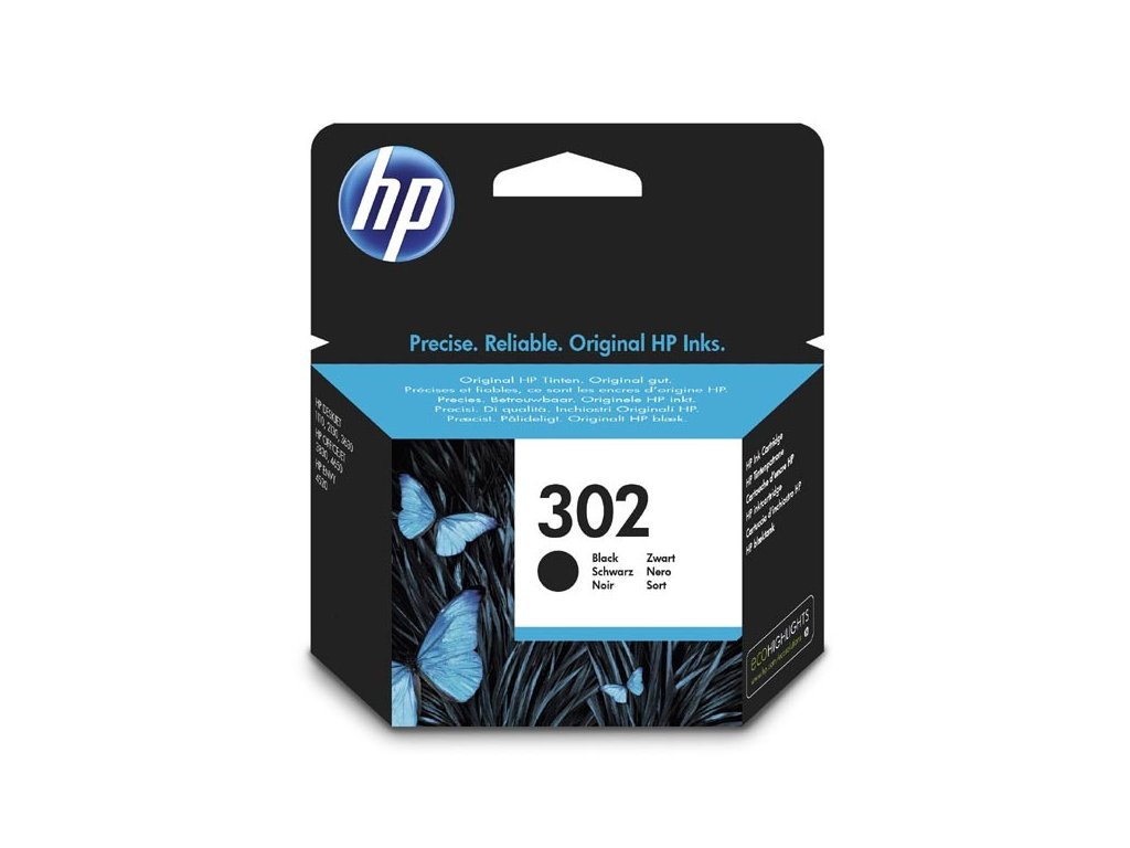HP ink F6U66AE, HP 302, black, blister, 190str., 3.5ml